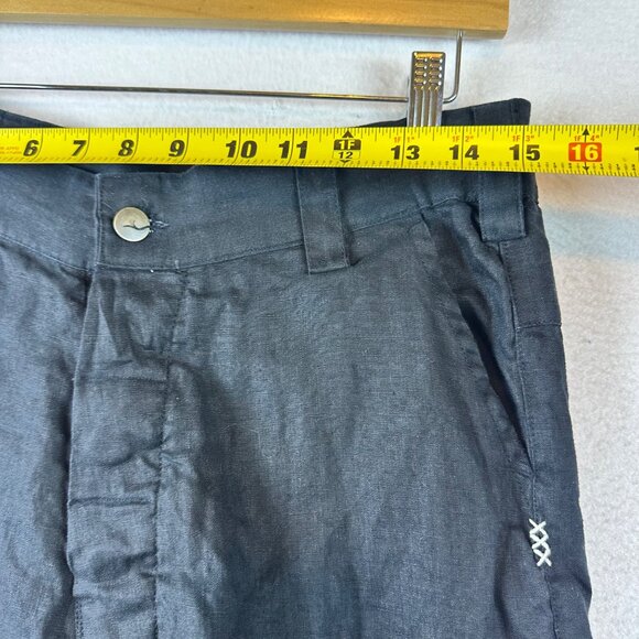 Chintamani Alchemists Black Linen Barrel Drop Crotch Cropped Pants Womens M - Picture 9 of 13
